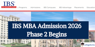 IBS MBA Phase 2 Admission 2026 Selection Schedule Out; Applications Open till March 13 @ibsindia.org